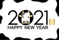 2021, Year Of The Ox, New YearÃ¢â¬â¢s Card Template Decorated With Holstein Pattern. Royalty Free Stock Photo